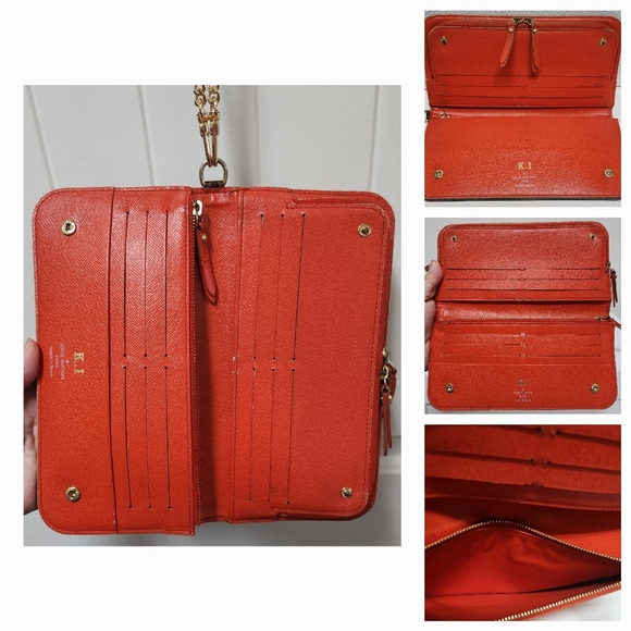 LOUIS VUITTON Rouge Monogram Coated Canvas Wallet/Wristlet/Bag - Picture 9 of 15